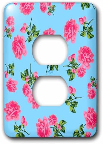 3dRose English Garden Bright Pink Rose Floral Pattern 2 plug outlet cover image 5