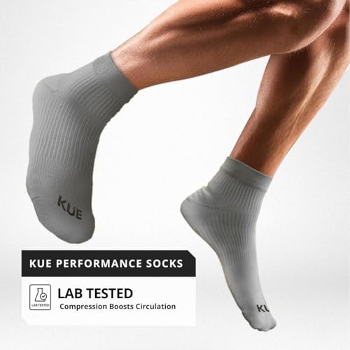 Image of KUE Compression Ankle Socks For Men & Women I Improved Blood Circulation, Pain Relief, Daily Use, Running & Sports, Premium Fabric, Moisture Wicking I Ankle Length Sports Socks.