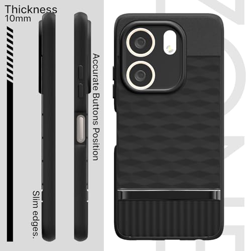 Image of Pikkme Back Cover for Oppo A5x Camera Protection 3D Hexa Cube Design Silicone Protective Bumper Case (Black)