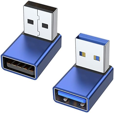 AreMe 2 Pack USB C Male To Female Adapter - 90 Degree Right Angle 140W 40Gbps 8K Support For MacBook & Phones