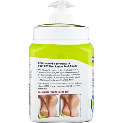 PROFOOT Heel Rescue Foot Cream 16 oz, Non-Greasy Foot Cream Ideal for Cracked Skin Calloused Skin or Chapped Skin on Feet Heels Elbows and Knees, Penetrates Moisturizes and Repairs