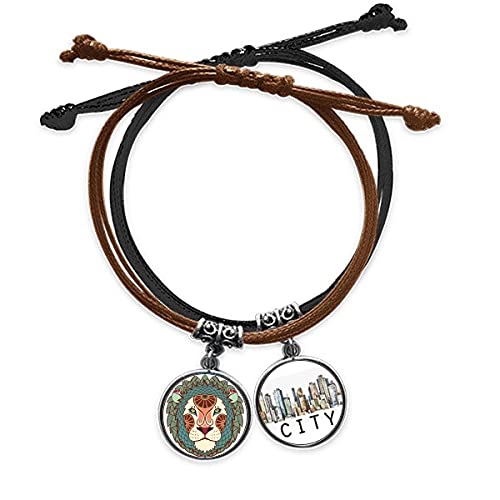 Bracelet Lion constellation zodiaque : le cadeau d'anniversaire idéal en cuir et corde