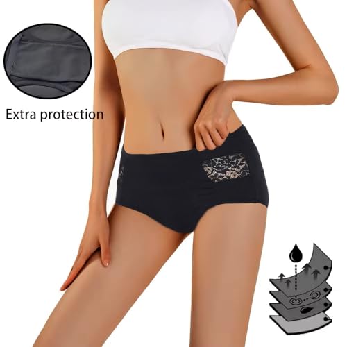 Image of NICSY Womens Underwear Cotton Bikini Panties Lace Soft Hipster Panty Ladies Stretch Full Girls Briefs (Multicolor)