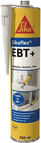Sika Sikaflex EBT+ Clear | Multipurpose Hybrid Adhesive, Sealant and Filler for Internal, External Doors and Windows - White - 300 ml