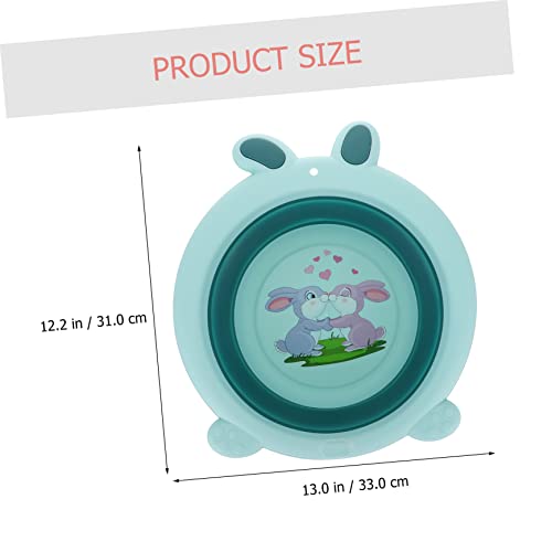 Image of Little Rabbit Portable Baby Wash Basin Foldable Foot Bath Tub for Toddler Face Hands Feet Washing Travel Use Lightweight Safe 13.38X12.20X3.93 Inches