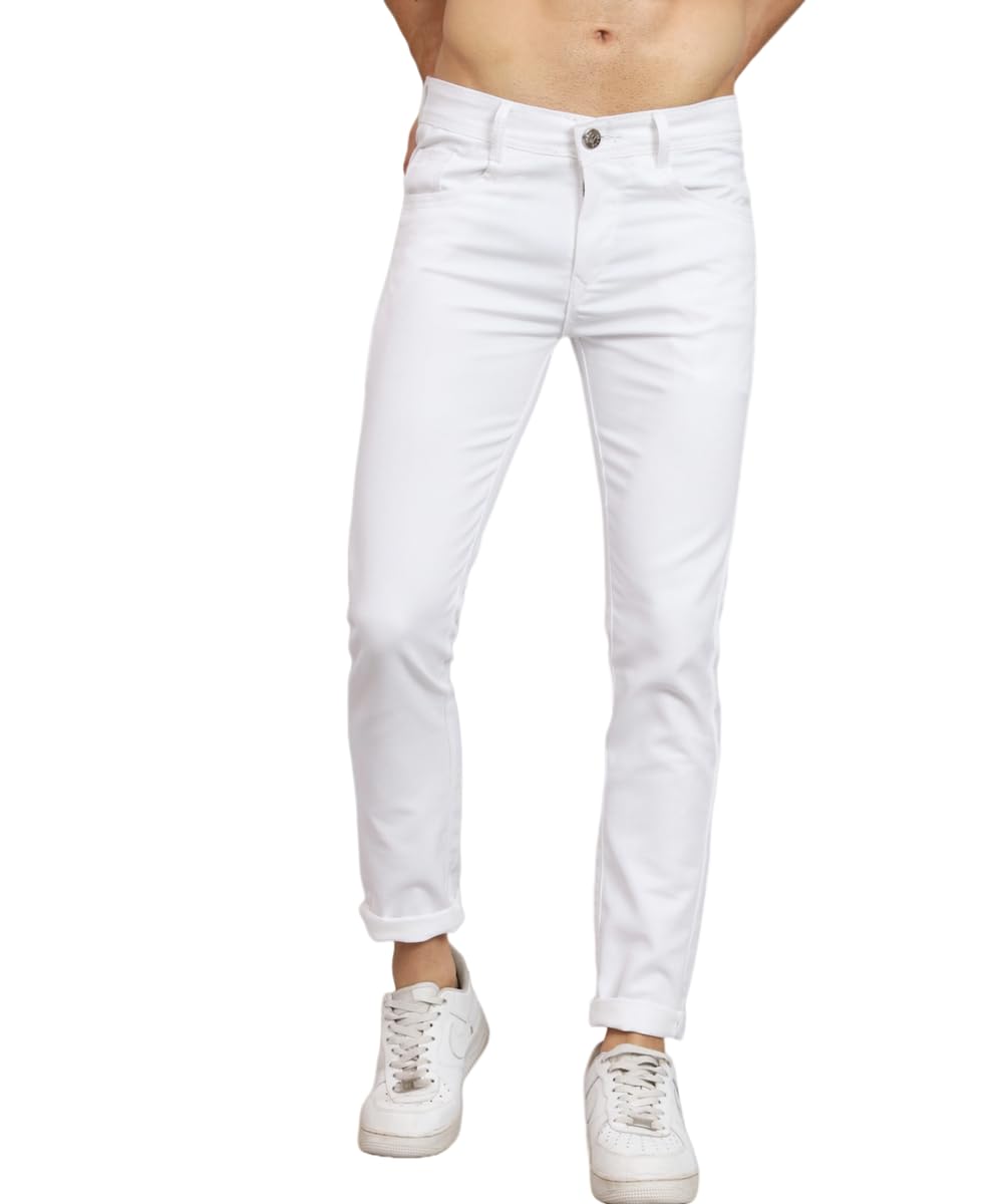 linaria Men White Plain Jeans-picture-32