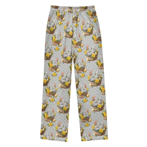 Pajama Pants Lounge Sleep PJ Bottoms Sleepwear Elastic Waist Drawstring S Hen Polka Dot2