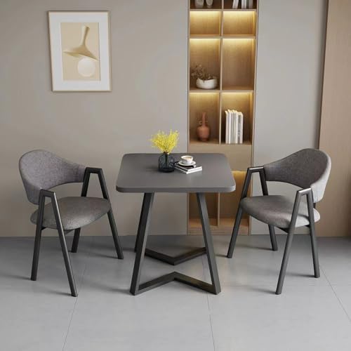 Modern Square Dining Table Set with 2 Stylish Chairs - Elegant Leisure Furniture for Living Room, Lounge, Café & Coffee Shop - Space-Saving Design, Perfect for Small Spaces