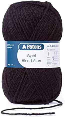 Patons Wool Blend Aran/Knitting Wool 100g Balls Machine Washable Yarn - 17 Colours in The Range - Grey - 0088