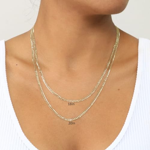Nuragold 14K Real Yellow Gold Solid Cuban Curb Link Chain Necklace 16"-30" (1.5mm-12mm) Italian Jewelry for Men & Women3