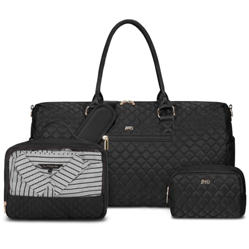 Image of JFFD Travel Duffle Bag, Weekender Bag for Women, Carry on Overnight Bag with Shoe Compartment, Gym Duffel Bag with Wet Pocket, Mommy Hospital Bags for Labor and Delivery 3PCS
