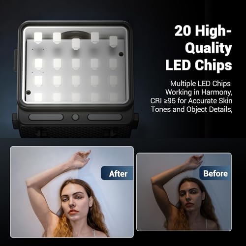 Image of JJC LED Light for Insta360 Ace Pro 2 Accessories, Magnetic Auxiliary Fill Light Attachment, Rechargeable IPX5 Waterproof Mini Video Light, for Selfie Vlog Recording Lightweight