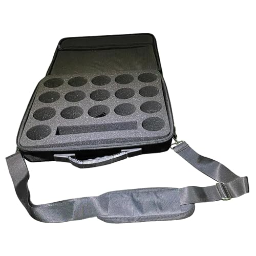 Dickly 【 36 x 32 x 7cm 】ビリヤードボールケース プールボールバッグ プールボールケース トラベルホルダー ヨーヨーバッグ ショルダーストラップ EVA ビリヤードキャリーバッグ ハンドル付き ストラップ付き アメリカンボールを17個