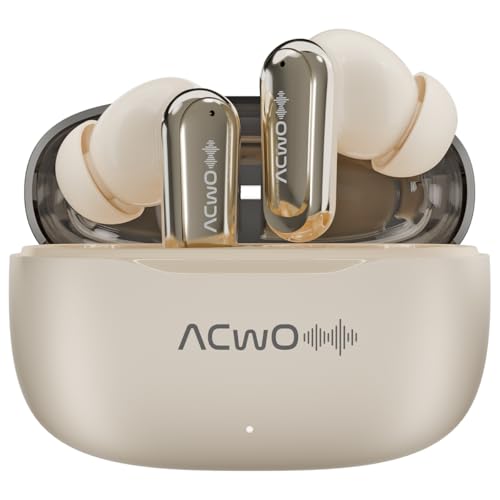 Image of DwOTS 717 PRO | ANC up to 32dB, 40HRS Playback, Fast Charging, Dual Pairing, Quad-mic ENC, Instant auto Connect, IPX5, Bluetooth v5.4, True Wireless Earbuds with mic (Pearl Cream)
