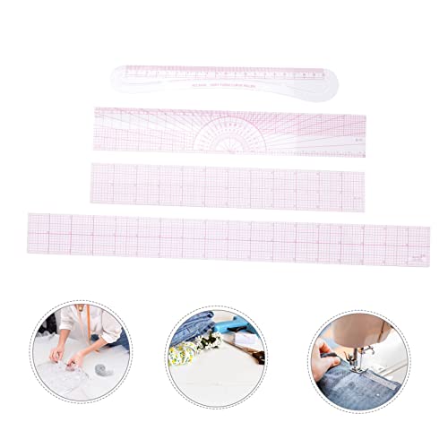 iplusmile Conjunto De 4 Unidades Régua De Corte Réguas Francesas Para Costura Régua De 18 Polegadas