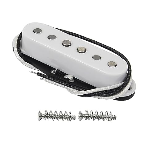 FLEOR Single-Coil przetwornik dźwięku Alnik 5 ST Pickups Neck Guitar Pickups przesunięty do gitary elektrycznej ST SQ, biały