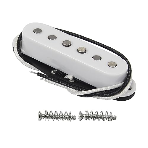 FLEOR Single-Coil przetwornik dźwięku Alnik 5 ST Pickups Neck Guitar Pickups przesunięty do gitary elektrycznej ST SQ, biały