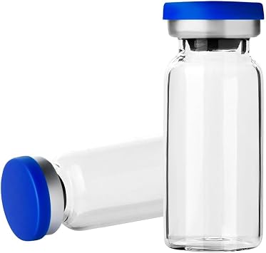 Sterile Empty Vials with Self-Healing Injection Port Aluminum Plastic Cap Sealed (10ML Pack of 12)