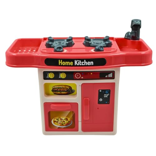 Image of Cable World Kids Kitchen Play Set for Kids| 50 Pieces Pretend Play Cooking Set with Utensils, Pots, Pans, Fruits & Vegetables | Mini Kitchen Toy with Storage Cabinet | Educational Role Play Toy