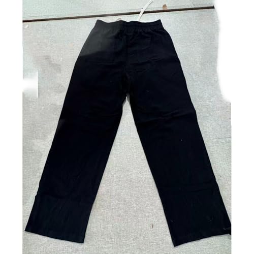 Mens Elastic Waist Drawstring Pants Baggy Lounge Solid Lightweight Pants Wide Leg Casual Trousers with Pockets4