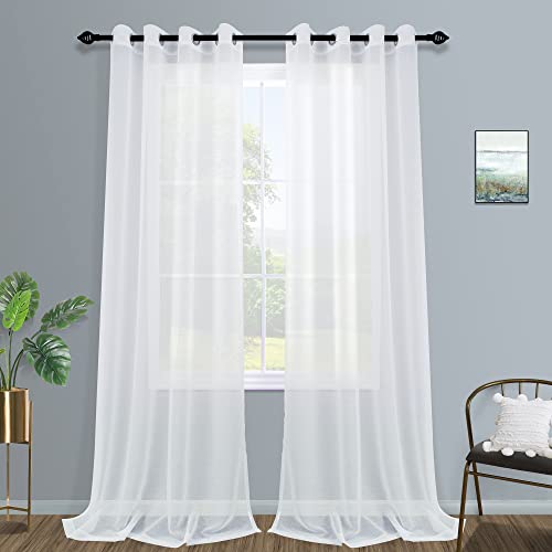 Mrs.Naturall Sheer Curtains 108 Inches Long for Living Room 2