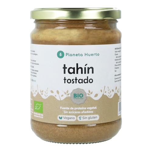PLANETA HUERTO | Tahín de Sésamo Tostado Ecológico 350 g – Tahín 100% sésamo integral sin aditivos, Fuente de proteína vegetal, fibra y grasas saludables, Apto para veganos