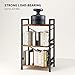 Homeiju Bookshelf, 3 Tier Industrial Bookcase, Metal Small Bookcase, Rustic Etagere Book Shelf Storage Organizer for Living Room, Bedroom, and Home Office(Rustic Brown) Patent Pending D29873033