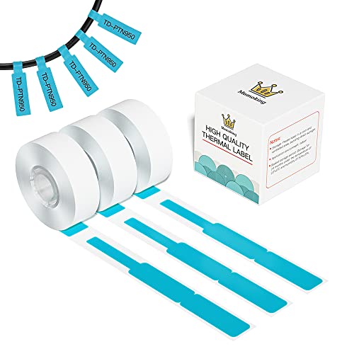 195Pcs Cable Labels - Waterproof Cable Tags, Tear Resistant Wire Labels, Self Adhesive Cord Identification And Organizing Labels, Compatible With Memoking/Phomemo D30 Label Makers, Blue #TOP26