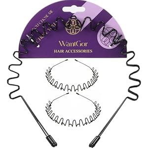WantGor Metal Headbands, 2 Pack Fas...