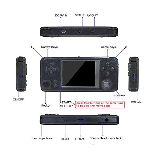 Retro Handheld Game Console, with Built in 3000 Classic Games,Dual Core 16G Emulator 3.0\'\' FC TV Support Game Player,Portable Video Games Console for Kids Adults Birthday Presents,New Crystal Black