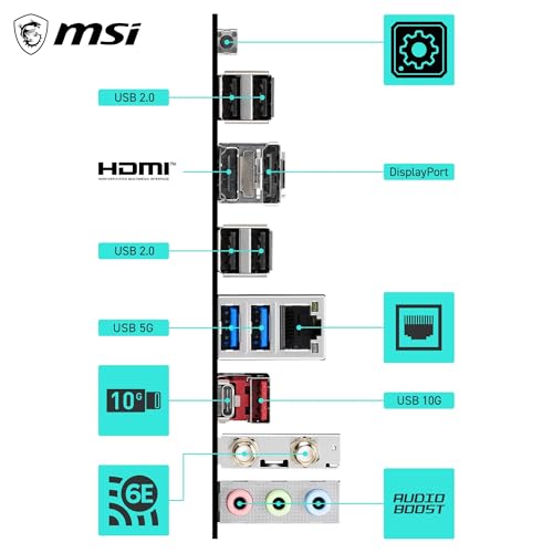 Image of MSI B550 Gaming WIFI6E Motherboard, ATX - Supports AMD Ryzen 5000 Series, 5000 G-Series, 4000 G-Series and 3000 Series Processors, AM4 - DDR4 Memory Boost 4800+MHz /OC, PCIe 4.0 x16, M.2 Gen4, 1G LAN