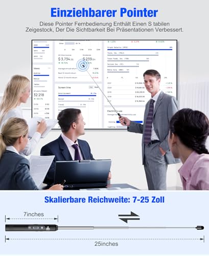 Presentation Clicker with USB Empfänger für PowerPoint, 2.4 GHz Wireless Presenter Präsentations schreiben Touchscreen powerpoint presenter für Windows XP/Linux/Android/PowerPoint/Keynote/Google