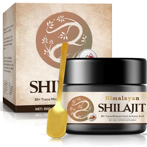 Shilajit-Resin-Pure-Organic-Himalayan, Fast-Acting 500mg Natural Shilajit with 85+ Trace Minerals & Fulvic Acid, Reduce Fatigue, 2024 New Model