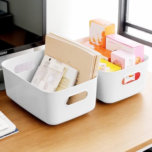 wintfarm 6 Stück Aufbewahrungsbox,Aufbewahrungskorb Kunststoff,Aufbewahrungsboxen storage boxes mit Griff für Regale, Schubladen,Wäscheschrank Mehrere zur Schrank Organizer für Küche(20.5 * 14 * 7cm)