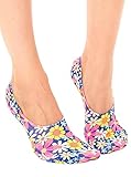 Living Royal Low Cut Liner Socks, Graphic Design with Rubber Grip, 100% Polyester, Unisex, Lightweight and Comfortable, Retro Flower