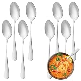 8 Pieces Dinner Spoons: This set contains 8 pcs 7 inch dinner spoons. Not only are they suitable for everyday use, they can also replace your daily lost spoons and complement your cutlery set. If you just want to buy spoons and not a whole set of ute...