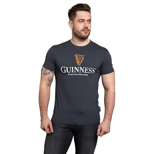 Guinness Navy Distressed Harp Tee | Official Merchandise2