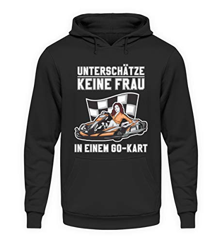 Generisch Frau Go Kart Statement - Sudadera con capucha unisex Negro XXXXL