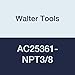 Walter Tools AC25361-NPT3/8 Paradur HSS Machine Tap, Uncoated, 0.700" Shank Diameter, 0.787" Cutting Length, 4.331" Overall Length, 3/8-18 Size