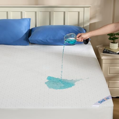 BEDLORE Twin Mattress Protector, Waterproof Noiseless Mattress Cover with Stretchable Pockets for 6-15 inches Mattress, Soft Breathable Mattress Pad Machine Washable (White)