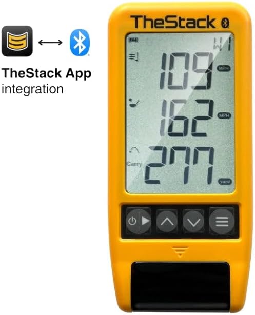 TheStack Radar device with a Bluetooth icon and text 'TheStack App integration'.