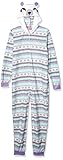 St. Eve Girls' Big Character Hooded Fleece Blanket Sleeper, Bear Fair Isle, M