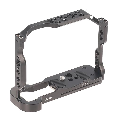 Image of Fotga R50 Camera Cage with NATO Rail 1 /4 inch 3 /8 inch Hole Arri Location Hole for Canon EOS R50 Mirrorless DSLR Camera Video Filmmaking Side Handle Top Handle,Compatible Arca Swiss Tripod Ball Head Clamp