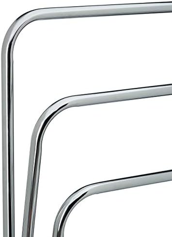 Relaxdays Curvy 3 Rails, Size: 85 x 66 x 20 cm Free Rack Towel Holder Made of Metal in Stainless Steel Look as Bathroom Stand, Silver, 20 x 66 x 85 cm