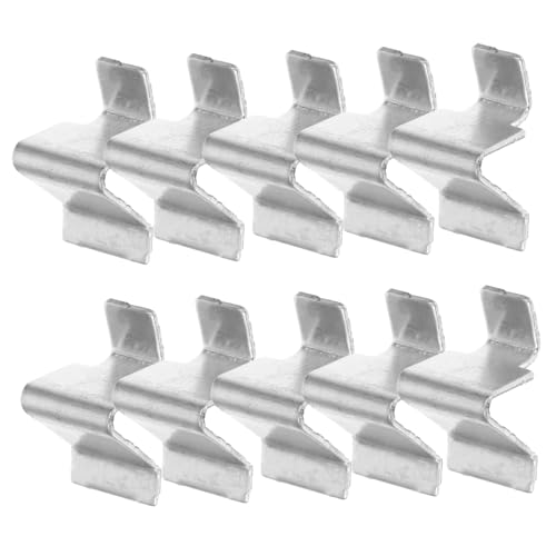 Outanaya 10Pcs Adjustable Metal Shelf Clips for Partition Boards U Shaped Brackets for Office Cabinets and Archive Shelves Tool Installation for Enhanced Stability and Secure
