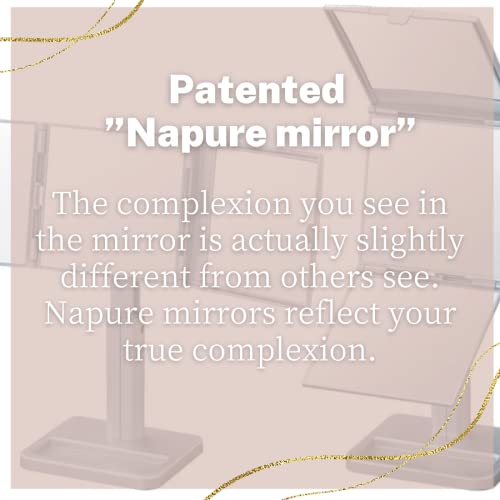 Horiuchi Trifold Vanity Mirror - Styling Stand Makeup Mirror Made In Japan With 360 Degree Full View, 2X Magnifying, And Three-Sided Design (Silver) #TOP6