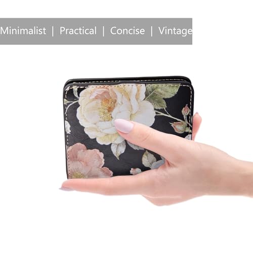 Image of Itslife Women's Rfid Blocking Small Compact Bifold Leather Pocket Wallet Ladies Mini Purse with id Window (Black)
