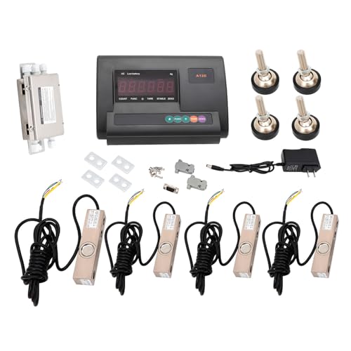 5000Lbs Livestock Scale Kit, High Precision Indicator Floor Scale Load Cell Scale Kit 2.5T Load Capacity Animal Scale Kit with 4-Wire Junction Box for Cattle Hogs Sheep Goats Pigs Squeeze Waterproof