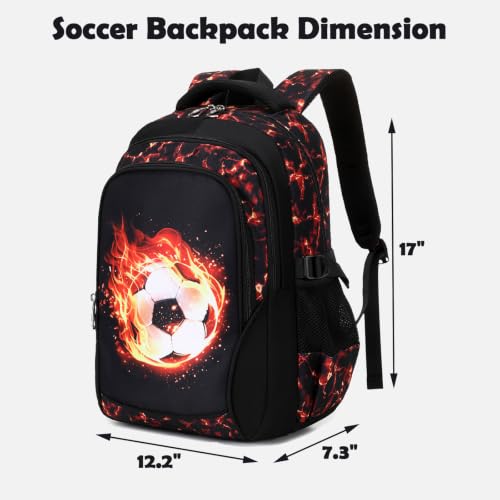 Kimwadalh Soccer Backpack for Boys 8-14, 17" School Bookbag for Primary - image 6