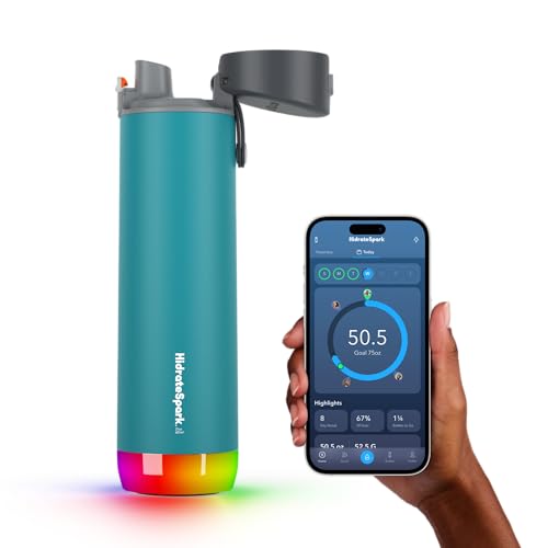 Hidrate Spark - Botella de Agua Inteligente de Acero, rastrea el Consumo de Agua y Brilla para recordarte Que te...